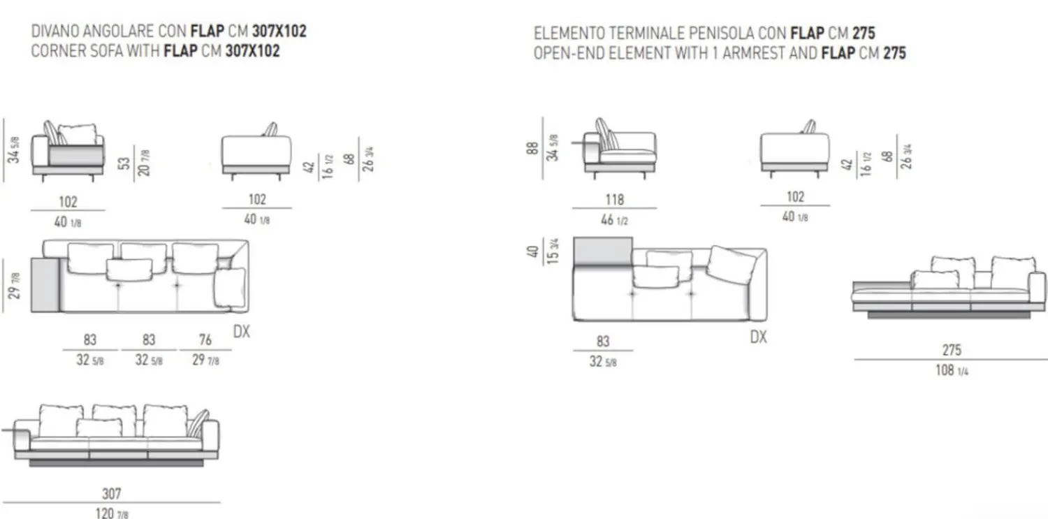 Minotti Ecksofas|Ecksofa Connery Stoff Bright 01 Bianco Cat. H Weiß