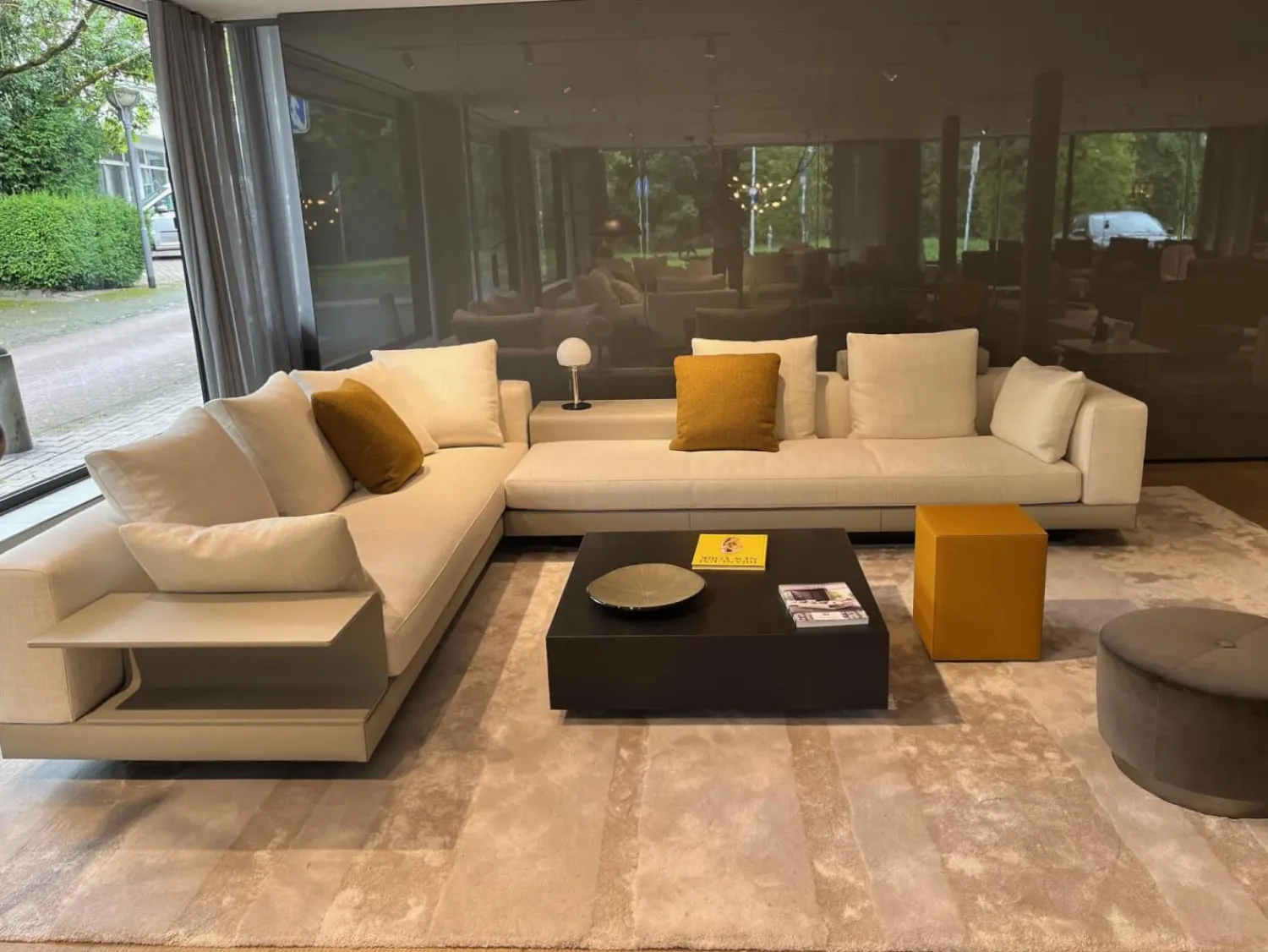 Minotti Ecksofas|Ecksofa Connery Stoff Bright 01 Bianco Cat. H Weiß