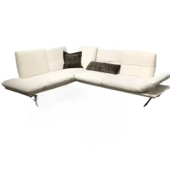 Koinor Ecksofas|Ecksofa Cono Stoff Empire Beige Kufengestell Nickel Satiniert Inklusive Kissen