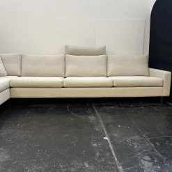 COR Ecksofas|Ecksofa Conseta Bezug Stoff 8081 Muschel Grau Schmalfüße Anthrazit inklusive Kopfstütze