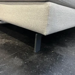 COR Ecksofas|Ecksofa Conseta Bezug Stoff 8081 Muschel Grau Schmalfüße Anthrazit inklusive Kopfstütze