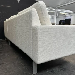 COR Ecksofas|Ecksofa Conseta Bodenfrei Stoff 7149 Weiß Schmalfüße F04 Feinstruktur Stahl Mit Filtgleiter