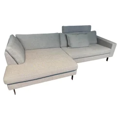 COR Ecksofas|Ecksofa Conseta Stoff 9131 Anthrazit mit Kissen und Kopfstütze
