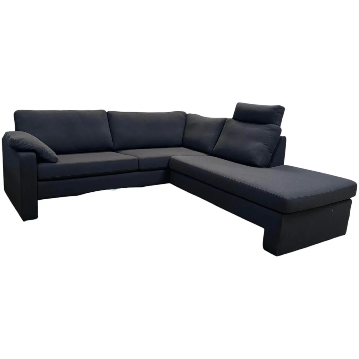 COR Ecksofas|Ecksofa Conseta Stoff 9168 Anthrazit Gestell Anthrazit Mit Stoff Bezogen Mit Kissen Und Kopfstütze
