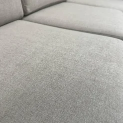 COR Ecksofas|Ecksofa Conseta Stoff 8158 Ecru Grau Weiß Metallkufen Verchromt Mit Filzgleitern
