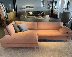 COR Ecksofas|Ecksofa Conseta Stoff 9121 Flamingo Rosa Schmalfuß Metall Lack 3012 Rosa Inklusive Kissen