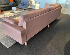 COR Ecksofas|Ecksofa Conseta Stoff 9121 Flamingo Rosa Schmalfuß Metall Lack 3012 Rosa Inklusive Kissen