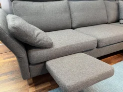 COR Ecksofas|Ecksofa Conseta Stoff 7146 Grau mit Kissen und Kopfstütze