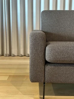 COR Ecksofas|Ecksofa Conseta Stoff 8209 Marone Grau Braun Schmalfuß Metall Schwarz Inklusive Nackenstütze