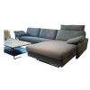 COR Ecksofas|Ecksofa Conseta Stoff 5016 Mittelgrau Grau Gestell Metall Verchromt Inklusive Armkissen