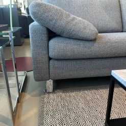 COR Ecksofas|Ecksofa Conseta Stoff 5016 Mittelgrau Grau Gestell Metall Verchromt Inklusive Armkissen