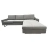 COR Ecksofas|Ecksofa Conseta Stoff 8159 Mittelgrau Metallkufen Verchromt