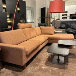 COR Ecksofas|Ecksofa Conseta Stoff 8202 Rost Orange Schmalfuß Orange Inklusive Kopfstütze