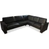 Gepade Ecksofas|Ecksofa Cosmo 100 Leder 18 8368 Schwarz Füße Smoked GP16 Mit Metalleinlage