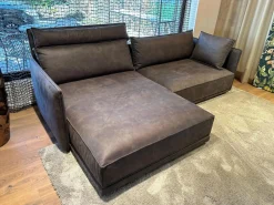 IP Design Ecksofas|Ecksofa Cube Lounge Stoff Boxter CA1038 075 Braun Grau Gleiter Kunstoff Schwarz Inklusive Kissen