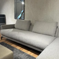 Contur Ecksofas|Ecksofa Cuneo 60 Bezug Stoff Verati Silvera 19 Greige Grau Metallfüße Schwarz Lackiert