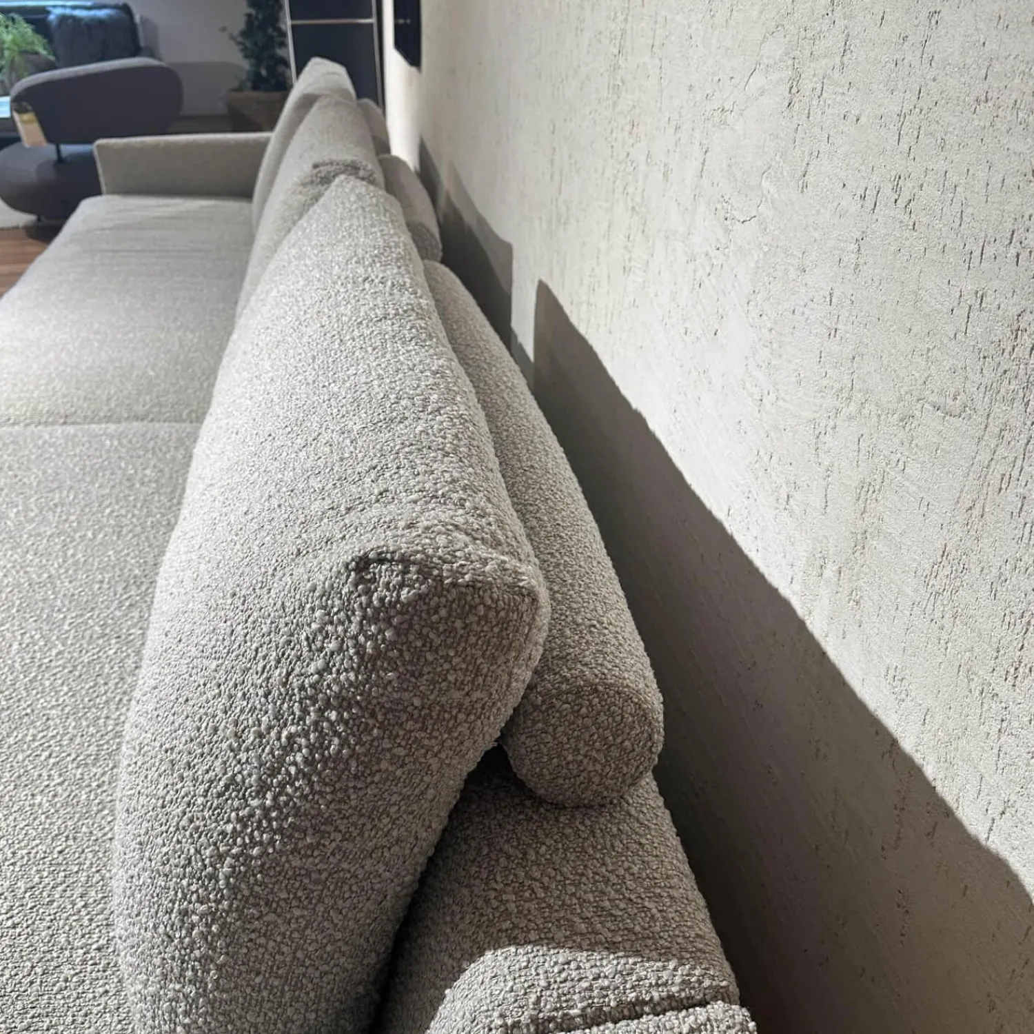 Contur Ecksofas|Ecksofa Cuneo 60 Bezug Stoff Verati Silvera 19 Greige Grau Metallfüße Schwarz Lackiert