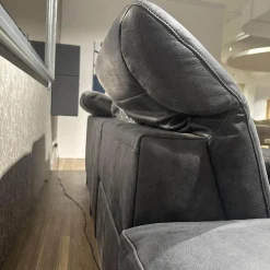 Paul Lindberg Ecksofas|Ecksofa Deno PL Leder W9 Schwarz Füße Metall Schwarz Mit Relaxmotor