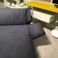 Leolux Ecksofas|Ecksofa Devon Stoff 23164 Fay Ocean Blau Füße Granit Grau Matt