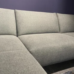 DFM Ecksofas|Ecksofa Diego Stoff Remi 158 Niagara Grau Inklusive Holzablage