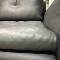 Artanova Ecksofas|Ecksofa Dyo Leder L3162G Silky Grau Fuß Aluminium Matt Gebürstet Mit Wendekissen