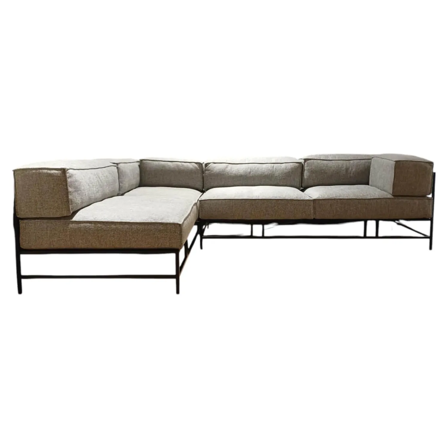 Brühl Ecksofas|Ecksofa Easy Pieces Stoff 24 0090 Grau Gestell Schwarz