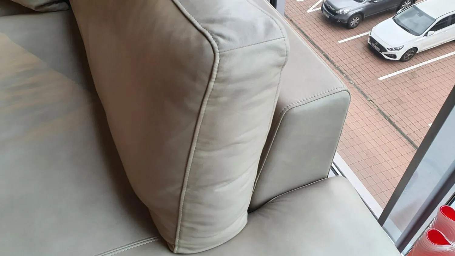 Rolf Benz Ecksofas|Ecksofa Ego Leder Stone Grey mit Nackenrolle