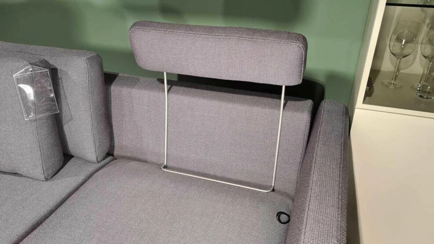 Rolf Benz Ecksofas|Ecksofa Ego Stoff 26.267 Graphitgrau mit 4 Kissen und Nackenstütze