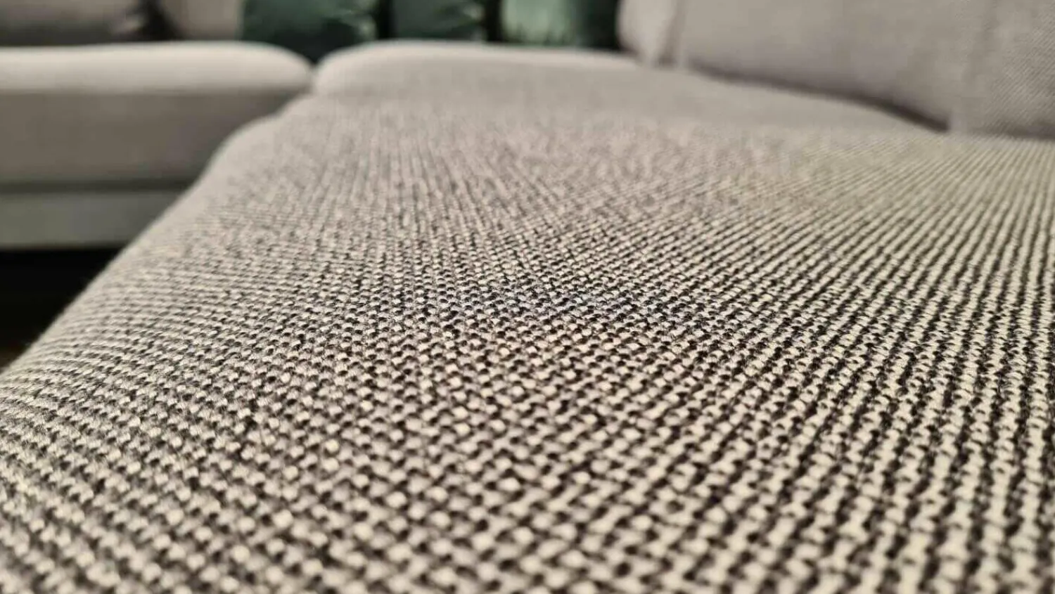 Rolf Benz Ecksofas|Ecksofa Ego Stoff 26.267 Graphitgrau mit 4 Kissen und Nackenstütze