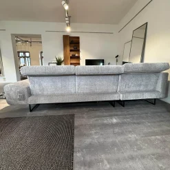 Brühl Ecksofas|Ecksofa Embrace Bezug Stoff 4401 92 Grau Abziehbar Metallfuß Schwarz Inklusive 4 Kissen