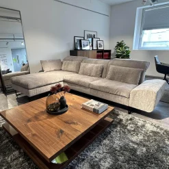 Brühl Ecksofas|Ecksofa Embrace Bezug Stoff 4401 92 Grau Abziehbar Metallfuß Schwarz Inklusive 4 Kissen