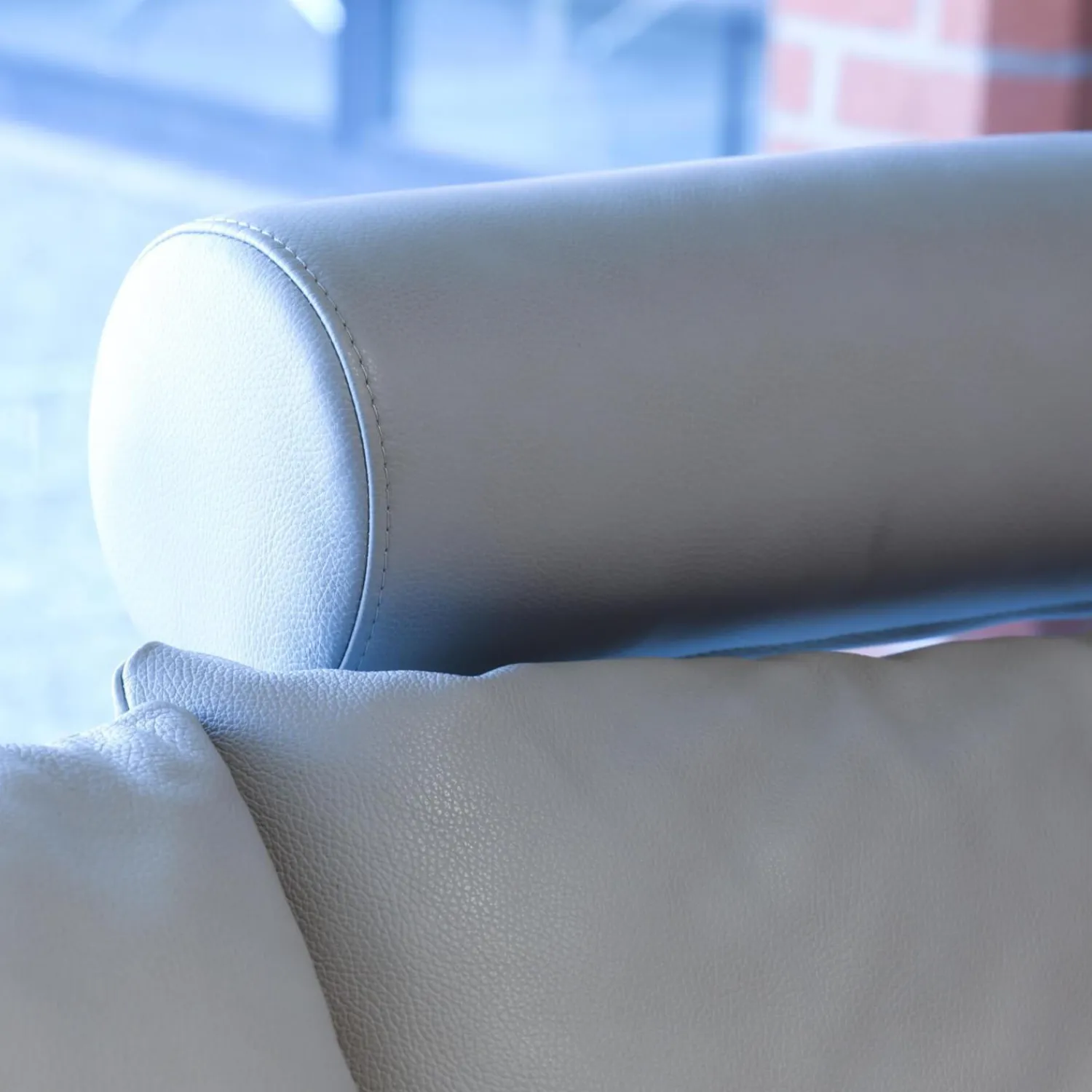 Stressless Ecksofas|Ecksofa Emma E 200 Leder Cori 091 Silver Cloud Hellgrau Fuß Edelstahl 011 Poliert