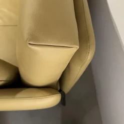 Leolux Ecksofas|Ecksofa Enna Leder 17882 Ceras 8290 Argile Füße Epoxy E2200 Nuit Silk