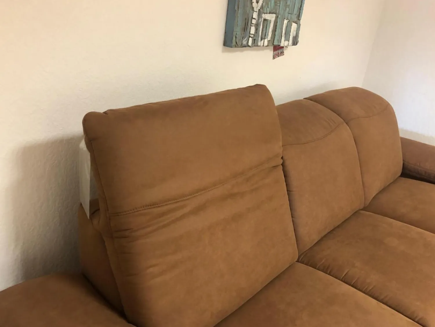 DFM Ecksofas|Ecksofa Fabeo Stoff Valentina 603 Zim Braun Holzfüße Buche Natur