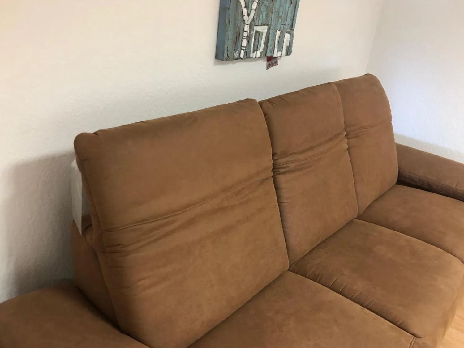 DFM Ecksofas|Ecksofa Fabeo Stoff Valentina 603 Zim Braun Holzfüße Buche Natur