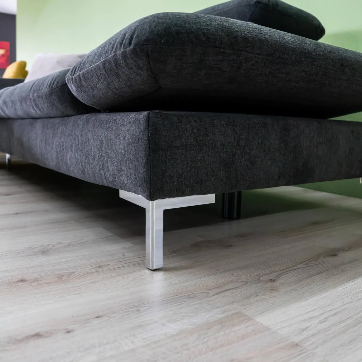 Dietsch Ecksofas|Ecksofa Family Style Stoff Guard Graphit 66 Metallfüße 4.26 Silber Inklusive Verstellungen