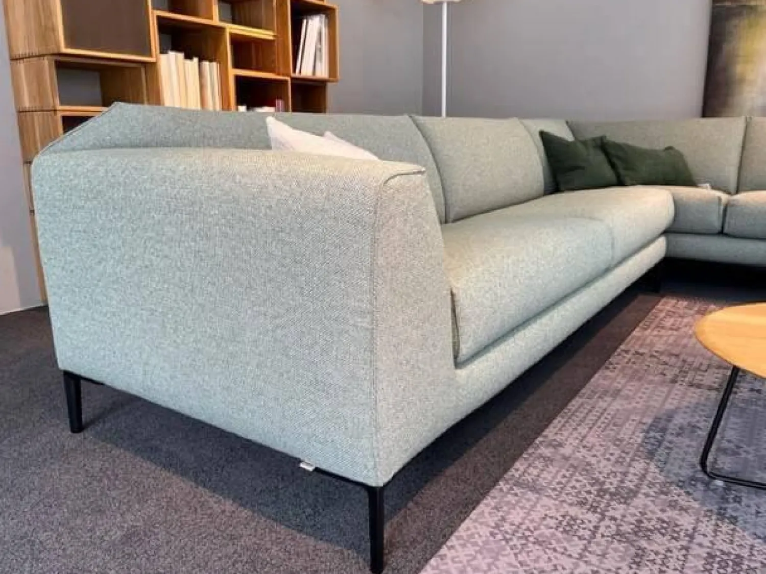 Pode Ecksofas|Ecksofa Fold Bezug 25849 Fresco 409 Celadon Füße Epoxy E1500 Granite Matt