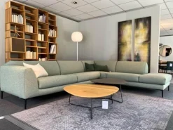 Pode Ecksofas|Ecksofa Fold Bezug 25849 Fresco 409 Celadon Füße Epoxy E1500 Granite Matt