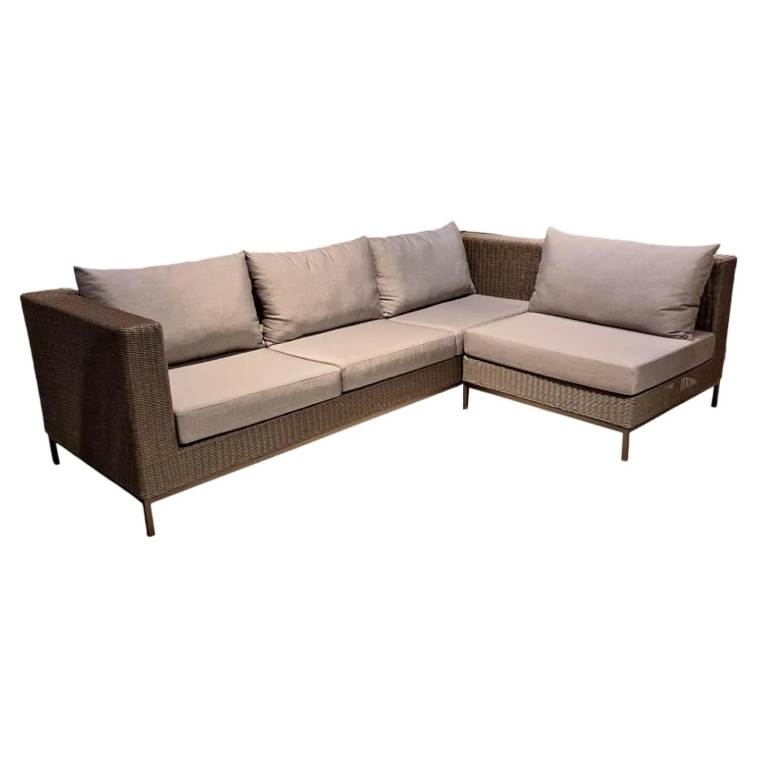 Stern Loungemöbel|Ecksofa Fontana Outdoor Geflecht Basaltgrau Bezug Seidengrau Gestell Aluminium