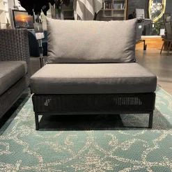 Stern Loungemöbel|Ecksofa Fontana Outdoor Geflecht Basaltgrau Bezug Seidengrau Gestell Aluminium