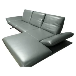 Koinor Ecksofas|Ecksofa Francis Leder C Classic Pepper Grau Metallkufe Nickel