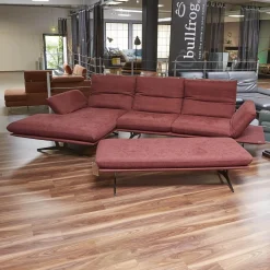 Koinor Ecksofas|Ecksofa Francis Stoff 10 Impression 49 Metallkufe Pulverbeschichtet Matt Schwarz