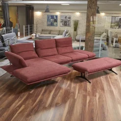 Koinor Ecksofas|Ecksofa Francis Stoff 10 Impression 49 Metallkufe Pulverbeschichtet Matt Schwarz