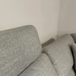 Erpo Ecksofas|Ecksofa GA400 Stoff Ruig Lichtgrau 2026 09 Grau Metallfuß Matt Verchromt Mit Hocker Und Kissen