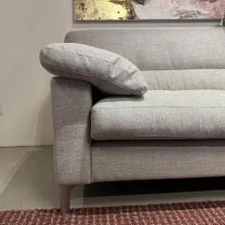 Erpo Ecksofas|Ecksofa GA400 Stoff Ruig Lichtgrau 2026 09 Grau Metallfuß Matt Verchromt Mit Hocker Und Kissen