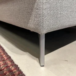 Erpo Ecksofas|Ecksofa GA400 Stoff Ruig Lichtgrau 2026 09 Grau Metallfuß Matt Verchromt Mit Hocker Und Kissen