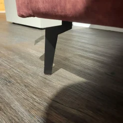 Activineo Ecksofas|Ecksofa Garbo Stoff VZP Bordeaux Rot Metallkufe Schwarz Matt Mit Manuelle Kopfteilverstellung