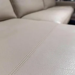 Violetta Ecksofas|Ecksofa Ginerva Longchair Dickleder 4/80 105 Greige Kiowa Mit Motorischer Relaxfunktion