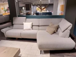 Global Ecksofas|Ecksofa Managa Stoff Space Nature Beige Metallfuß Schwarz Rund