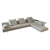Vitra Ecksofas|Ecksofa Grand 3 Stoff 240 Corsaro Stone Melange Beige Füße Aluminium Poliert Inklusive Längliches Tablett Tray